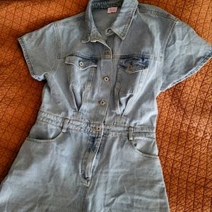 Pink Lily Denim Romper